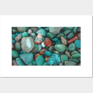 Pebbles on a cold beach: abstract nature photography Posters and Art